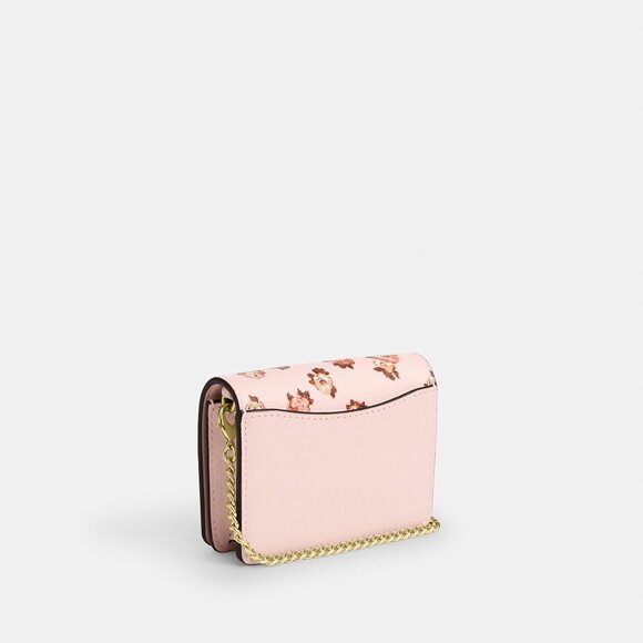 COACH NEW WITH TAGS Mini Wallet On A Chain With Rosette Print - Picture 5 of 5